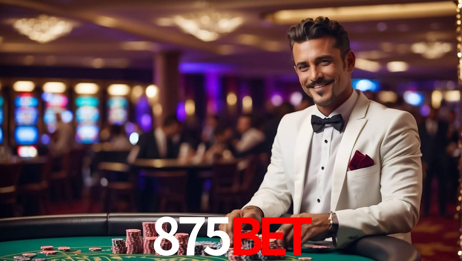 Imagem promocional da 875bet mostrando a plataforma e suas vantagens